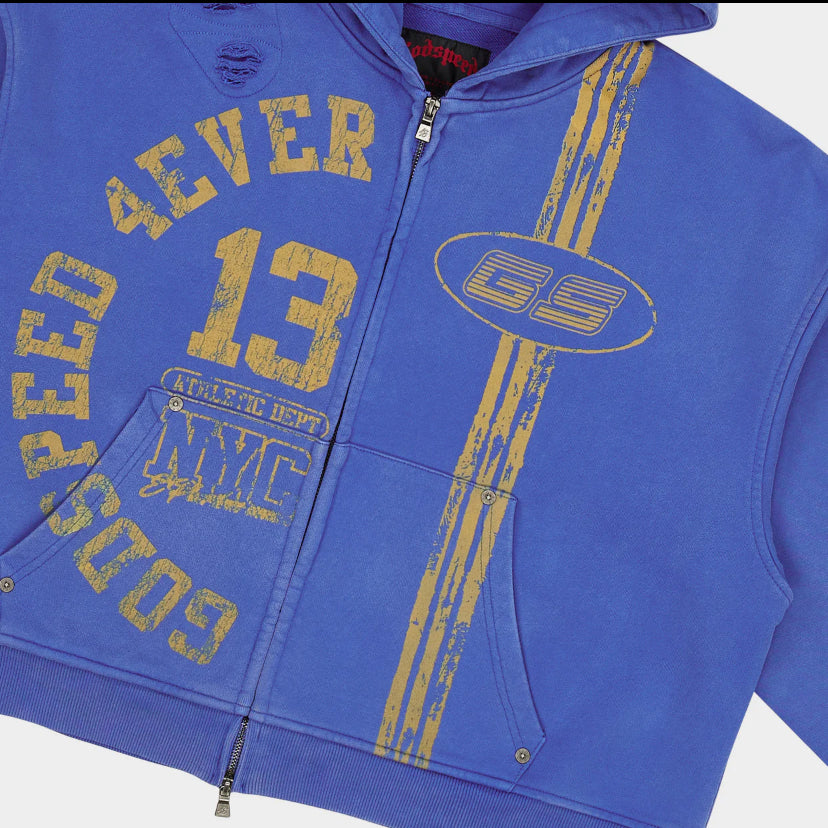 Godspeed “Roadster” Zip-up Hoodie- Blue