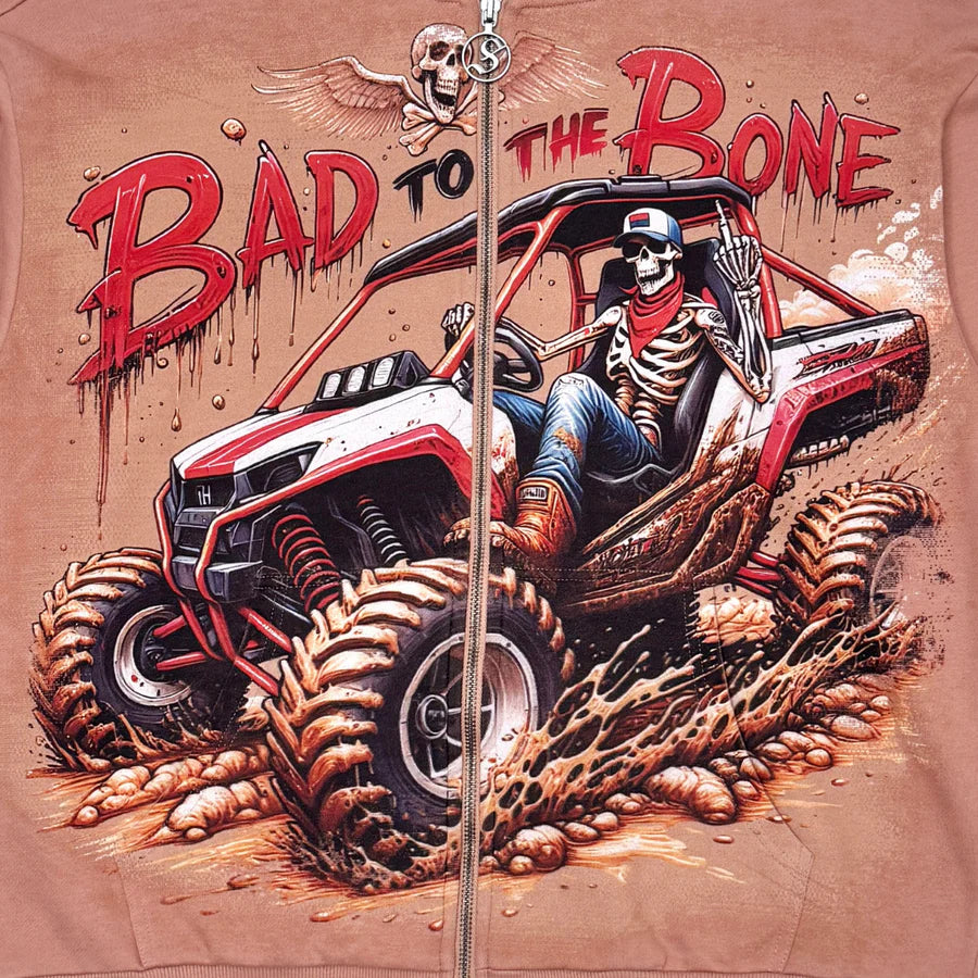 Stray “Bad to the Bone” Zip-up- Brown