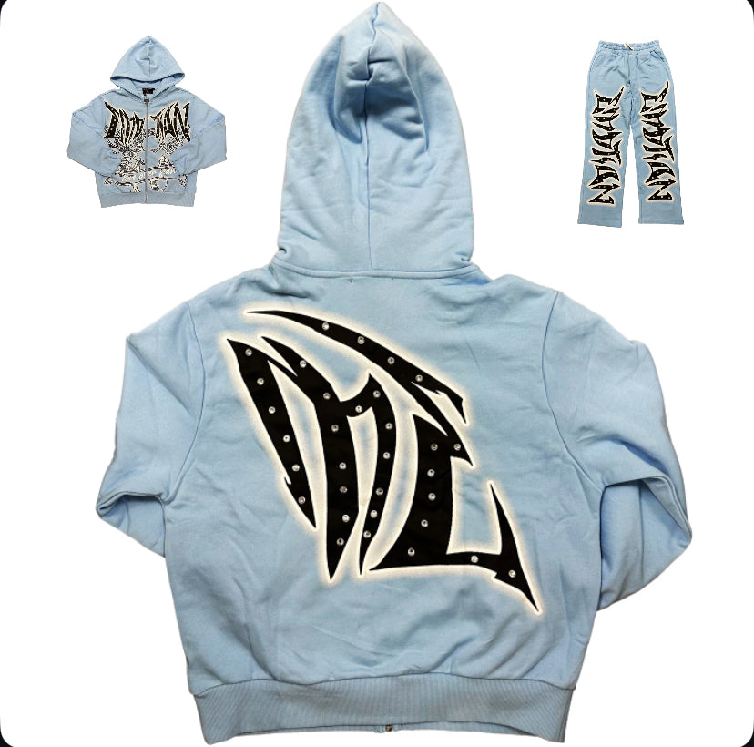Mixed Emotion “GRAFFITI” Rhinestone Set Blue