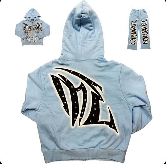 Mixed Emotion “GRAFFITI” Rhinestone Set Blue