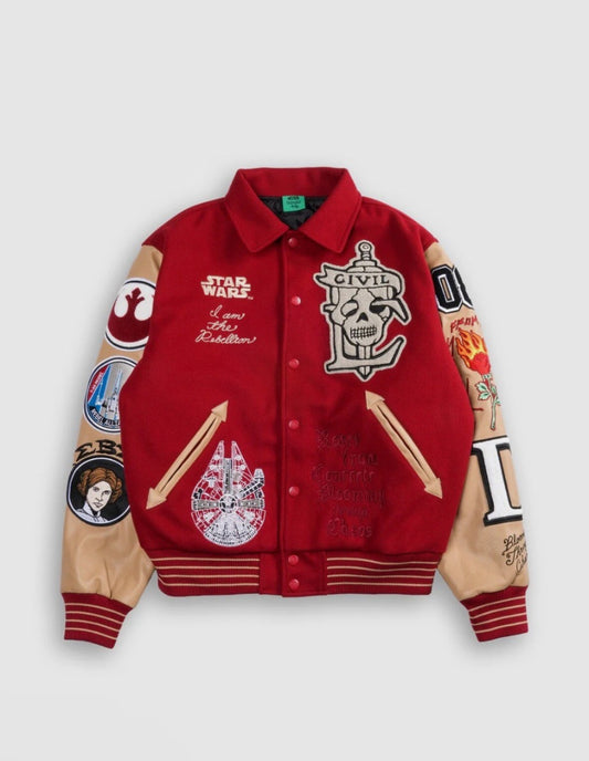 Civil Regime “Star Wars” Varsity Jacket- Red