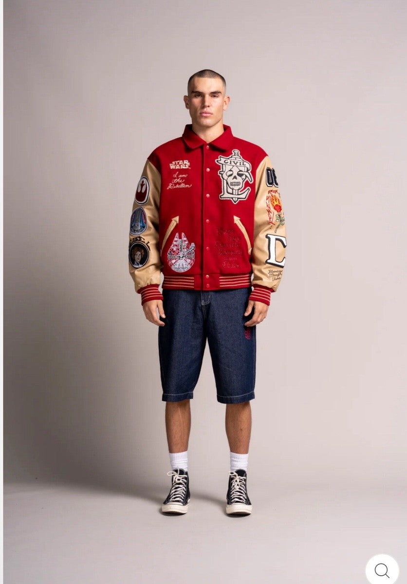 Civil Regime “Star Wars” Varsity Jacket- Red