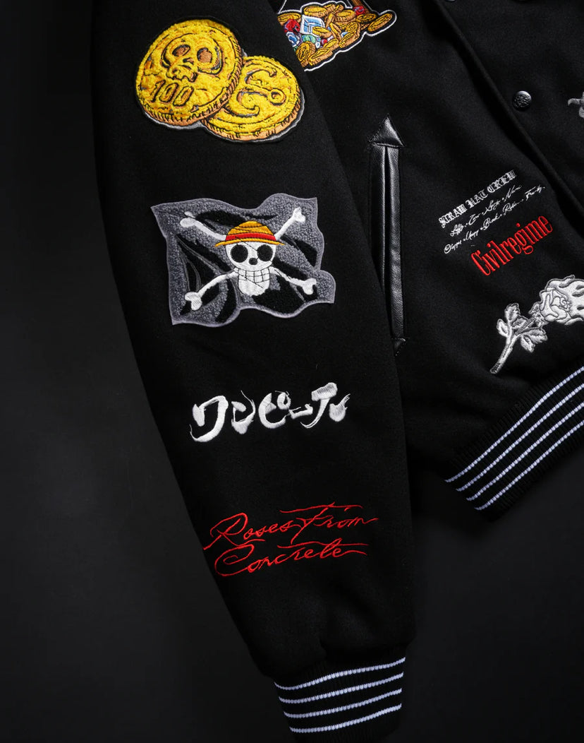 Civil Regime “One Piece” Collared Letterman Jacket