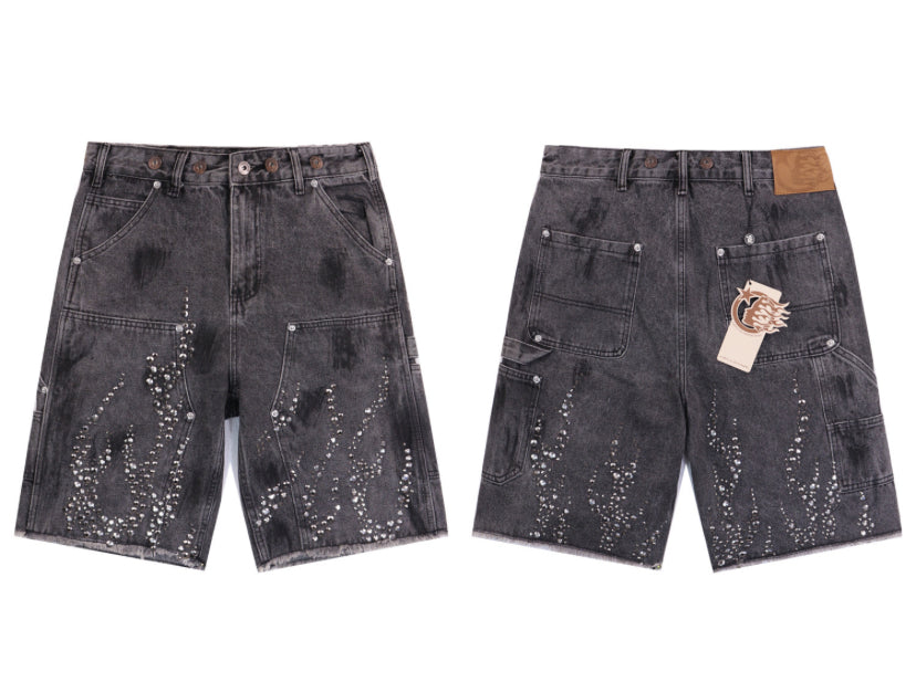 Hellstar Studded Jeans- Shorts