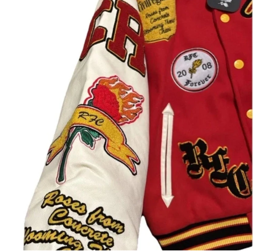 Civil Regime “Spider-Man” Varsity Jacket- Red