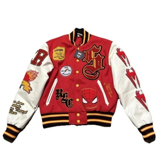 Civil Regime “Spider-Man” Varsity Jacket- Red