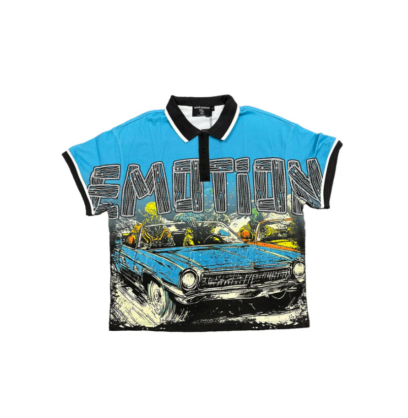 Mixed Emotion “Road Rage” Button Up- Blue