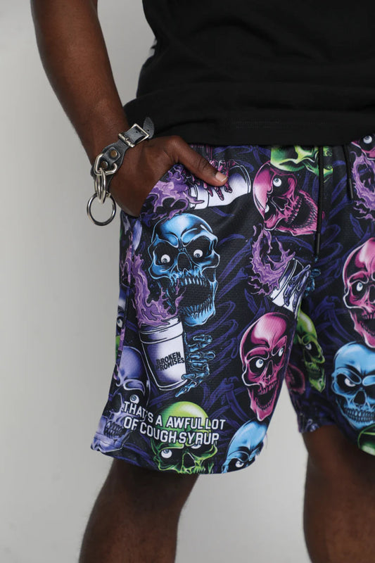 ALOC x BP "SPILT DRANK" Mesh Shorts